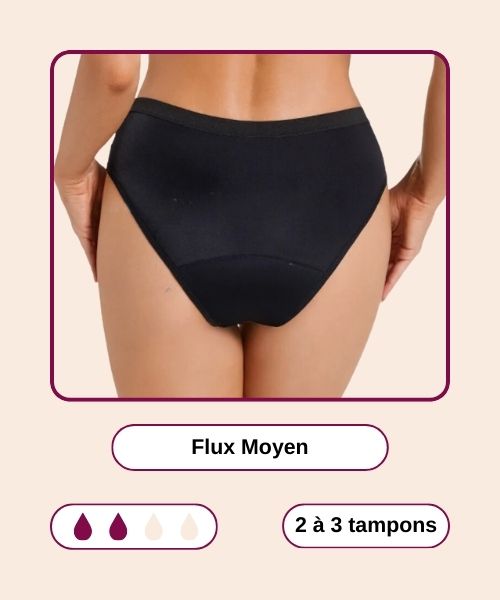 Culotte menstruelle noire à découpe - ROXANE