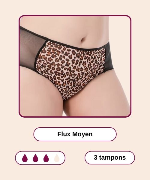 Culotte menstruelle taille haute leopard - VERONICA