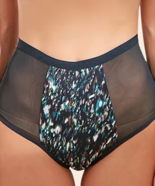 Culotte menstruelle taille haute bleue - VERONICA