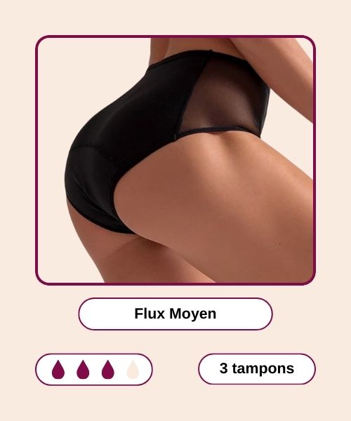 Culotte pour règles taille haute noire - VERONICA