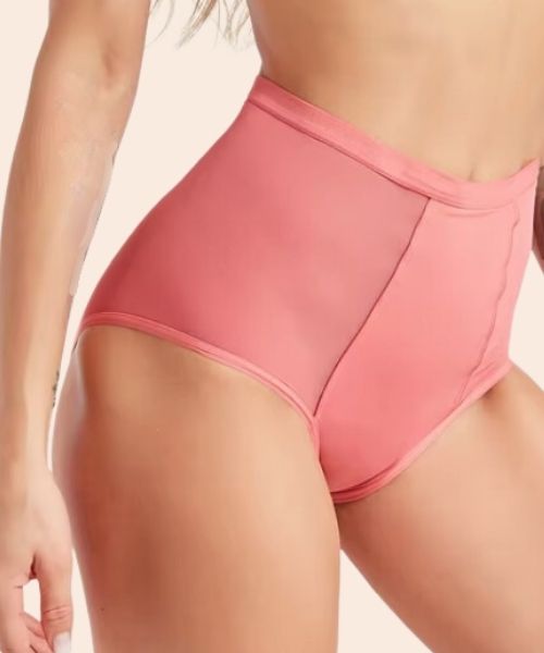 Culotte menstruelle rose taille haute - VERONICA