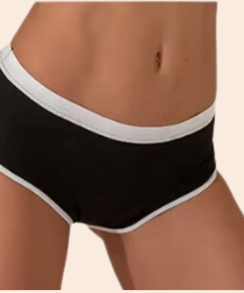 Shorty menstruel sportwear noir et blanc - LAURE